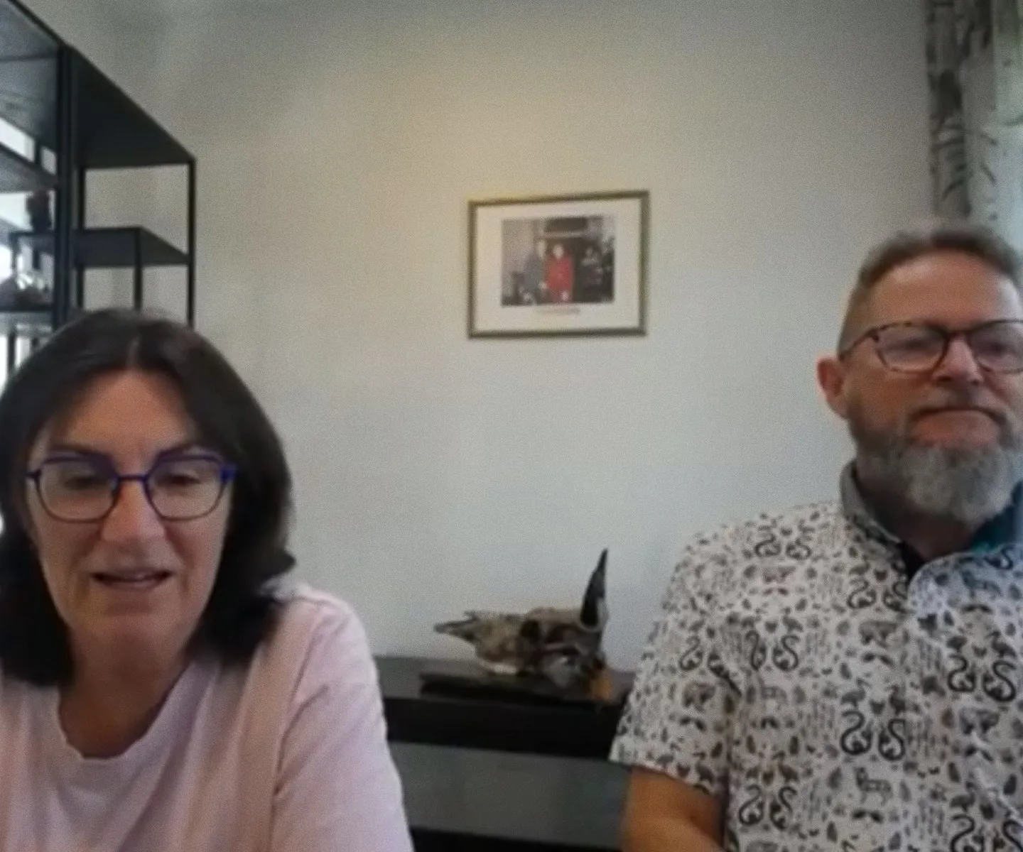 Clients discussing experience during video testimonial call